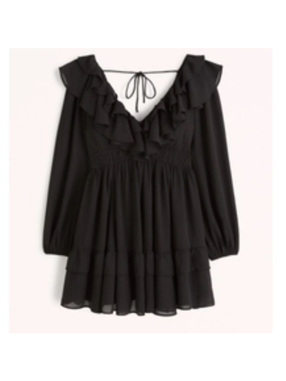 Abercrombie And Fitch Black Ruffle Mini Dress NEW Size MT